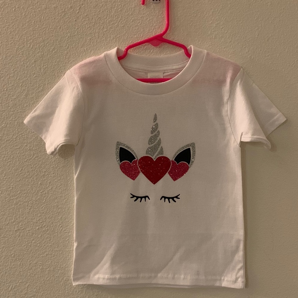 Made to order Vday unicorn shirt.